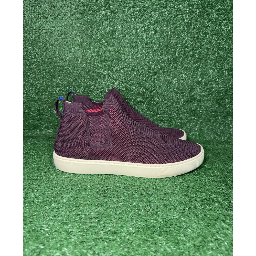 Rothy's Womens Size 10.5 The Chelsea Purple Knit High Top Sneakers Comfort Shoes